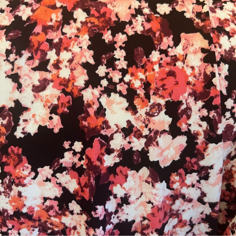 Lane Bryant Pink and Black Floral faux wrap Dress 22/24 petite plus size - Picture 11 of 15